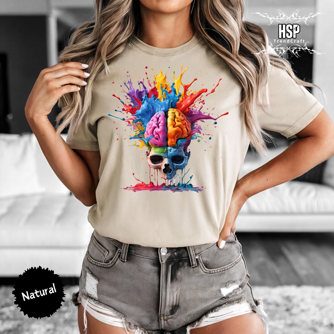 Brain Anatomy Shirt Artistic Brain Shirt Human Anatomy Shirt Anatomical ...