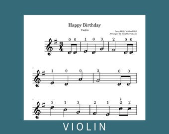 Happy Birthday | EASY Violin Sheet Music & Audio, PDF/MP3 Download