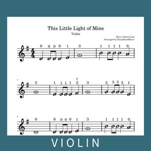 This Little Light of Mine | EASY Violin Sheet Music & Audio, PDF/MP3 Download