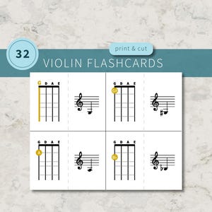 Flashcards solsleutel notenbalk viool, naamgeving noten viool, muzieknoot flashcards, eerste positie, leermiddelen, solsleutel