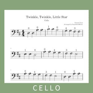 Twinkle Twinkle Little Star | EASY Cello Sheet Music & Audio, PDF/MP3 Download