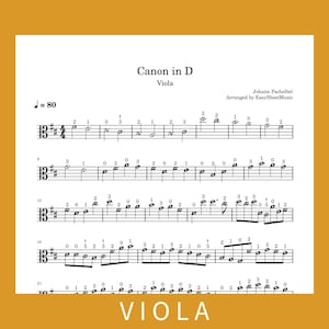 Canon in D | EASY Viola Sheet Music & Audio, Pachelbel Canon, PDF/MP3 Download