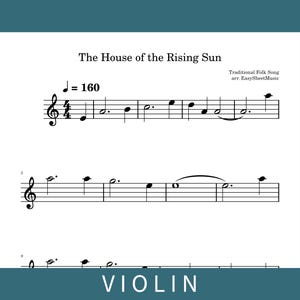Het huis van de rijzende zon | EASY Bladmuziek en audio voor viool – Digitale pdf-download MP3 Rising Sun Blues