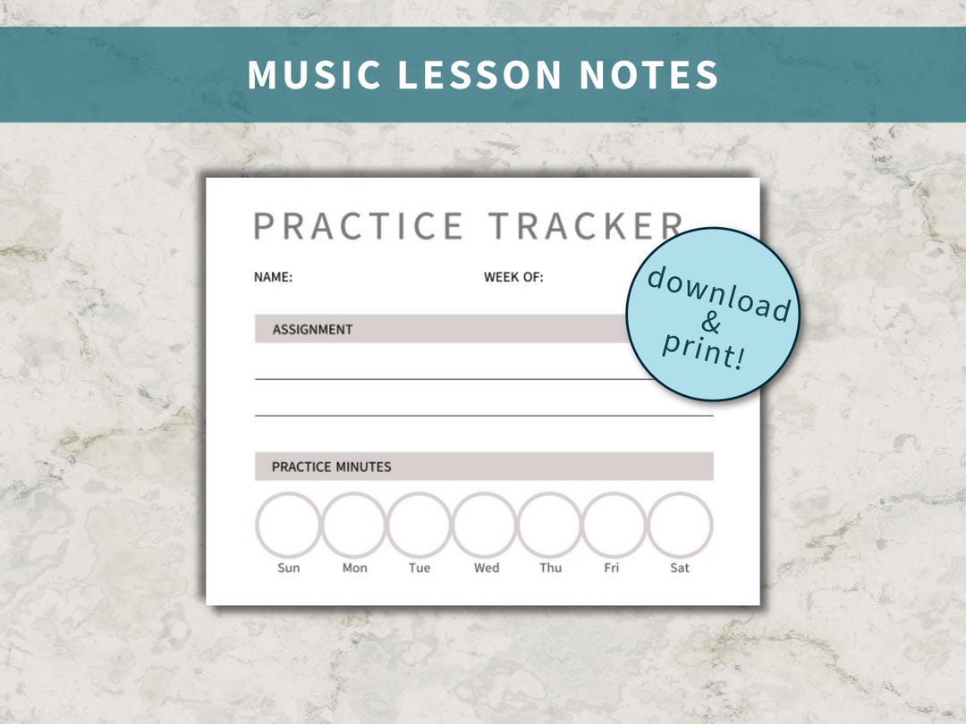 Practice Tracker, Music Lesson Notes, Visual Routine, Rewards Chart - Etsy
