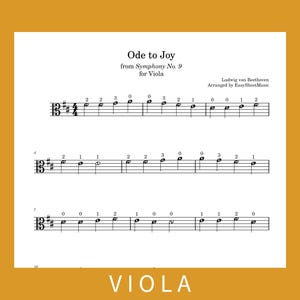 Ode an die Freude VEREINFACHT | EASY Viola Noten & Audio, PDF/MP3 Download
