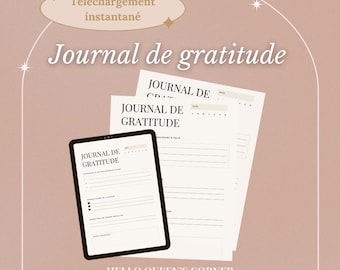 Journal de Gratitude à Imprimer | Routine bien-être  | Fichier PDF | Développez un état d’esprit positif