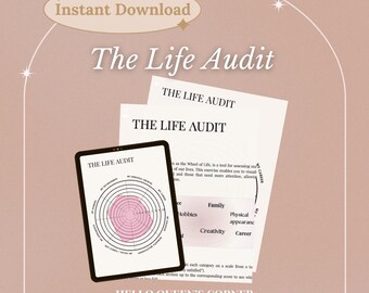 Wheel of Life Personal Development Exercise - Life Audit Self Improvement Guidebook PDF