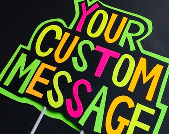 pix Glow In The Dark Cake Topper neon cake topper etsy
