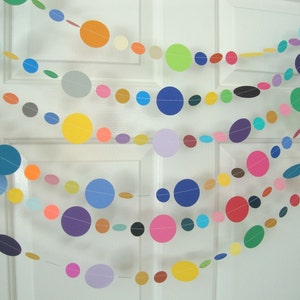 Ghirlanda colorata, ghirlanda di cerchi di carta, ghirlanda per tutte le occasioni, ghirlanda di compleanno arcobaleno, bandierine da festa, decorazioni per feste, ghirlanda luminosa