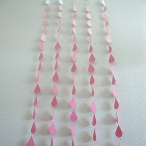 Ombre pink raindrop garland for baby sprinkle, pink bridal shower garland, ombre sprinkle garland, ombre raindrops image 3