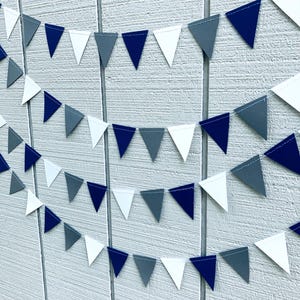 Ghirlanda per la festa di laurea di Georgetown, bandierine triangolari blu navy, bianche e grigie, Università della Florida del Nord, festoni per dormitori, Colorado School of Mines