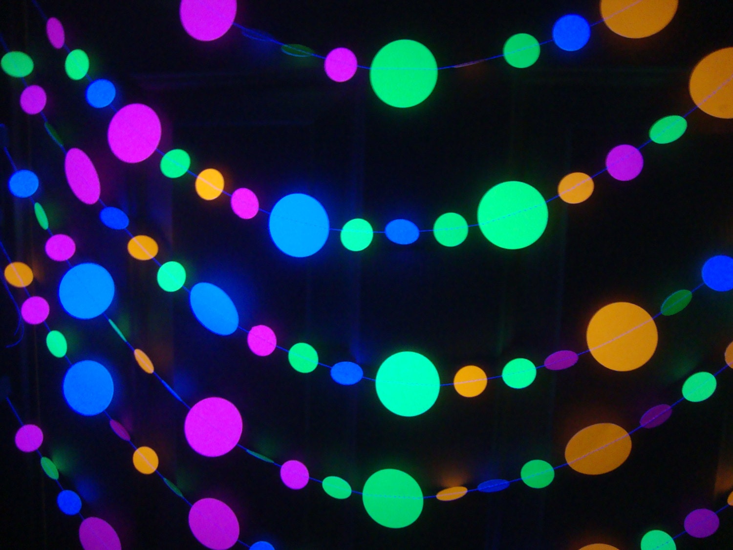 Glow Party Decorations Six Foot Neon Garlands For Black Light
