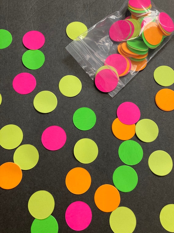 Neon Confetti, Glow Party Confetti, UV Reflective Decor, Glow Party Decoration, Black Light Party, Glow Party Table Accent, Neon Dance Party Il_570xn