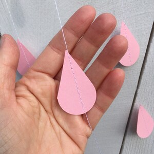 Ombre pink raindrop garland for baby sprinkle, pink bridal shower garland, ombre sprinkle garland, ombre raindrops image 6
