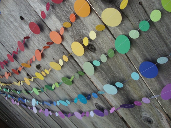 Rainbow Party Garlands Set of 6 6ft. Strands Il_570xn