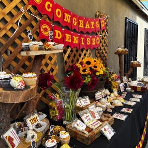 University of Southern California Graduation Banner, CONGRATS Banner, Graduation Party Decor, Cardinal Red and Gold, Iowa State Graduation image 2