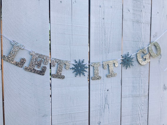 Let It Go Banner, Frozen Banner, Girl Bedroom Decor, Frozen Bedroom Decor, Snowflake Banner, Frozen Decoration, Snowflake Decoration Il_570xn