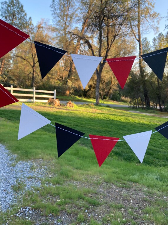 Graduation Decor Red and Black Harvard Graduation Triangle Bunting U of