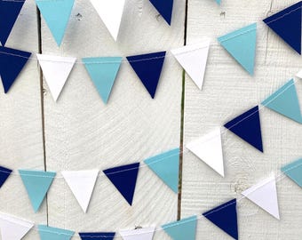 Bed Party Decoration, Decision Day Bunting, College Acceptance Party, Light Blue and Navy Garland, Columbia University, Chapel Hill Colors