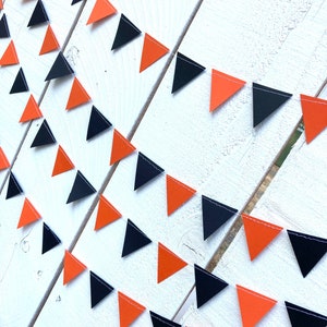 Graduation Party Decoration, Black and Orange, Graduation Garland, Triangle Bunting, Oklahoma State Decor, Oregon State Decor, Dorm Decor