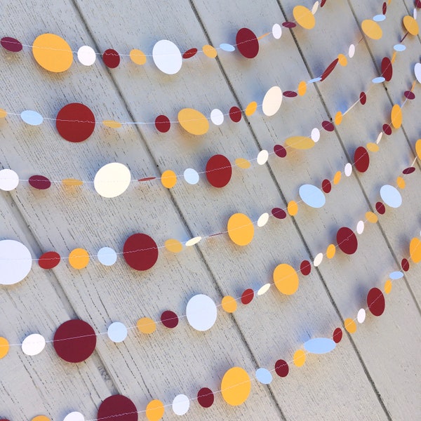 University of Minnesota Graduation Decor, Maroon and Gold Graduation Garland, Burgundy and Yellow, Calvin University, Graduation Decor