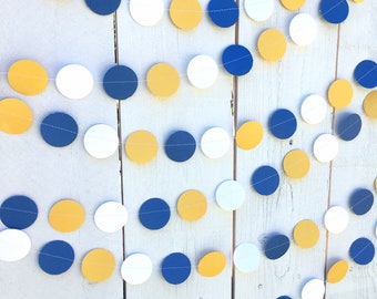 Blue and Yellow Circle Garland, Graduation Garland, UCLA Dorm Decor, U of California Decor, College Graduation, Dorm Decoration