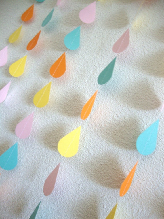 Spring Bridal Shower, Spring Shower Garland, Spring Raindrops, Blush