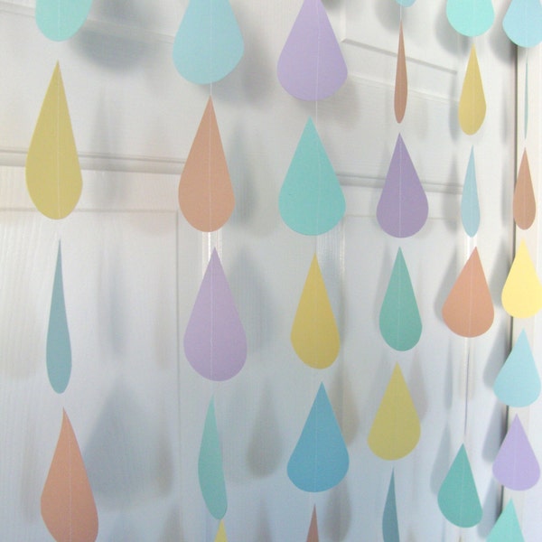 Large raindrop sprinkle garland, custom color raindrop garland, baby sprinkle backdrop, bridal shower backdrop