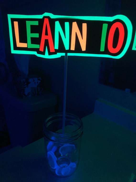 Glow Party Centerpiece, Neon Table Centerpiece, Personalized Glow Decor