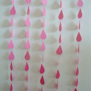 Ombre pink raindrop garland for baby sprinkle, pink bridal shower garland, ombre sprinkle garland, ombre raindrops image 4