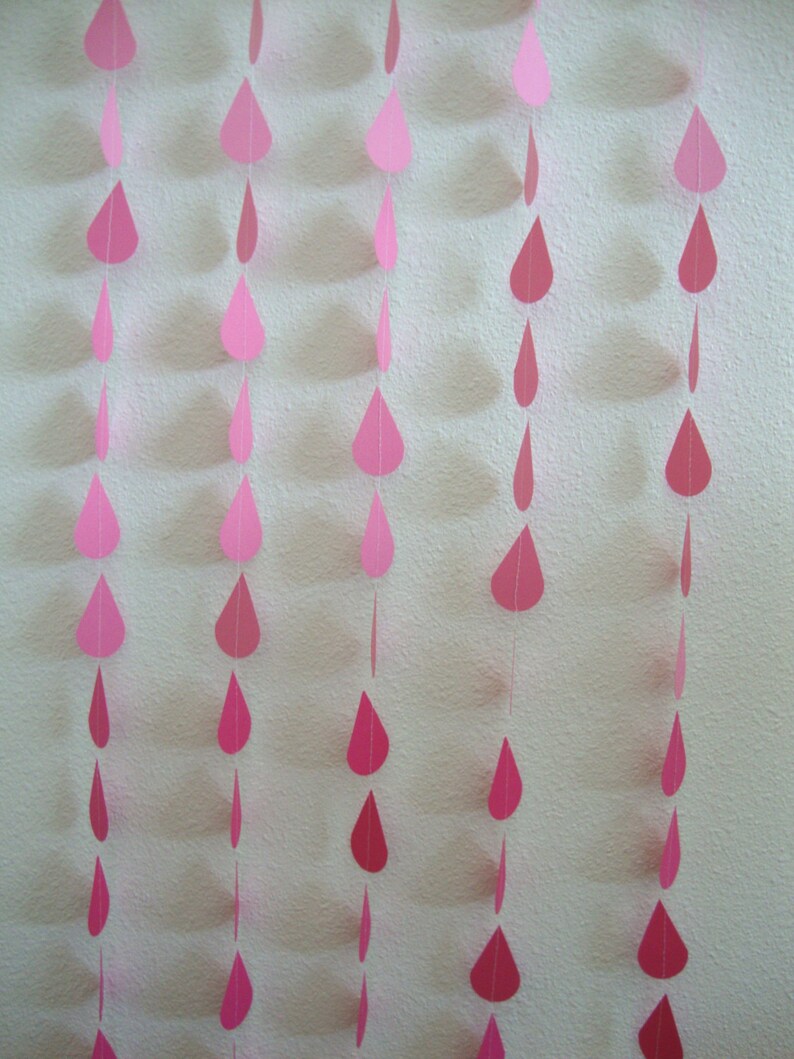 Ombre pink raindrop garland for baby sprinkle, pink bridal shower garland, ombre sprinkle garland, ombre raindrops image 4