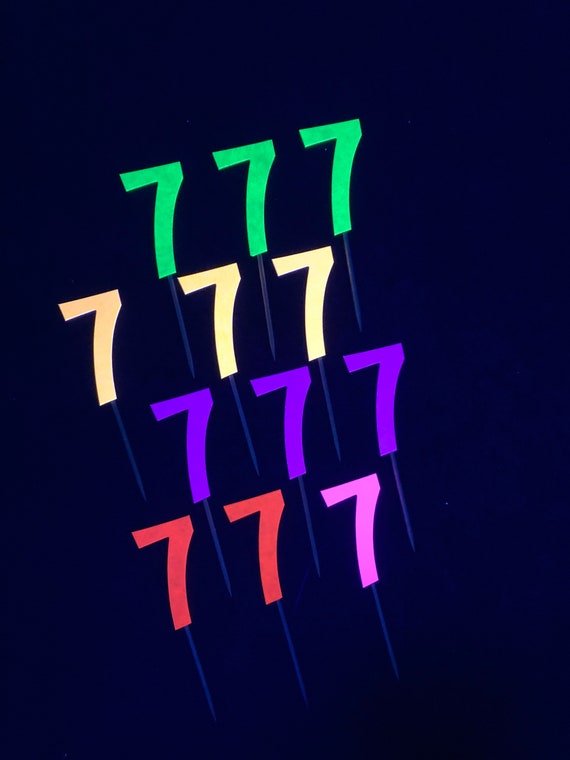 Glow Party Cupcake Toppers, Number Cupcake Toppers, Neon Cupcake Decor, Black Light Party Cupcake Toppers, Age Cupcake Toppers, Neon Numbers Il_570xn