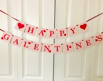 Galentine's Day Banner, Holiday Banner, Valentine Wall Decor, February Decoration, Heart Sign, Happy Galentine's Day, Girl’s Night Out