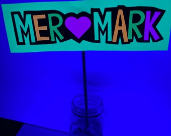 Glow Party Centerpiece, Neon Table Centerpiece, Personalized Glow Decor, UV Reflective Glow Party Decoration, Fluorescent Neon Table Sign