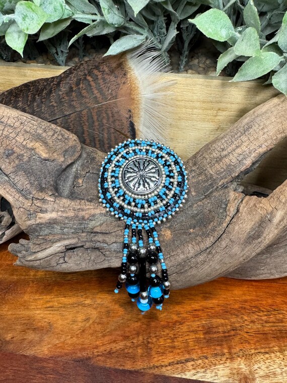Vintage Handcrafted beaded brooch