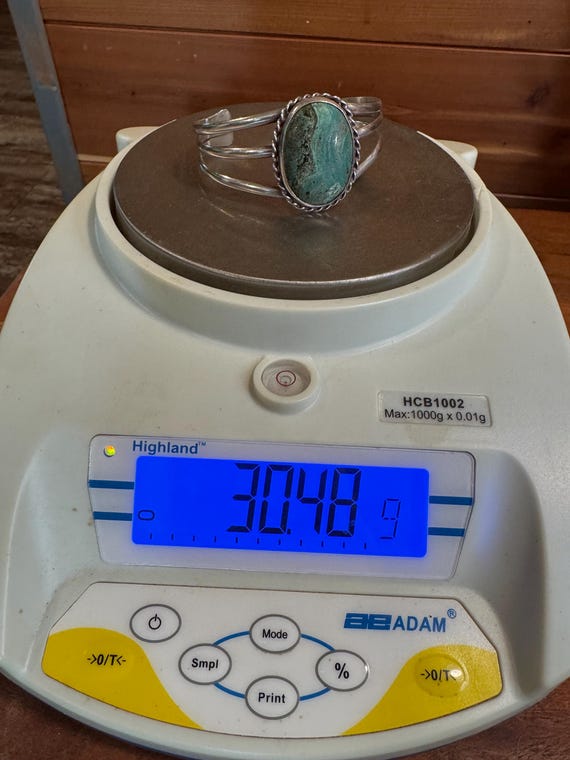 Sterling silver Malachite/turquoise split shank c… - image 6