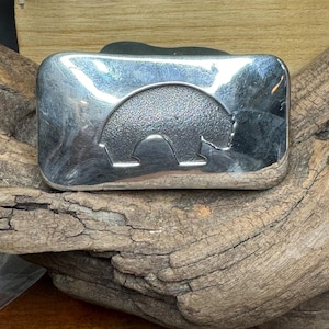 Fibbia per cintura Navajo in argento Sterling a forma di orso