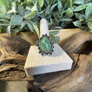Vintage silver  Carico Lake turquoise ring size 8