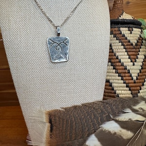 Vintage Sterling silver Hopi pendant with sterling chain