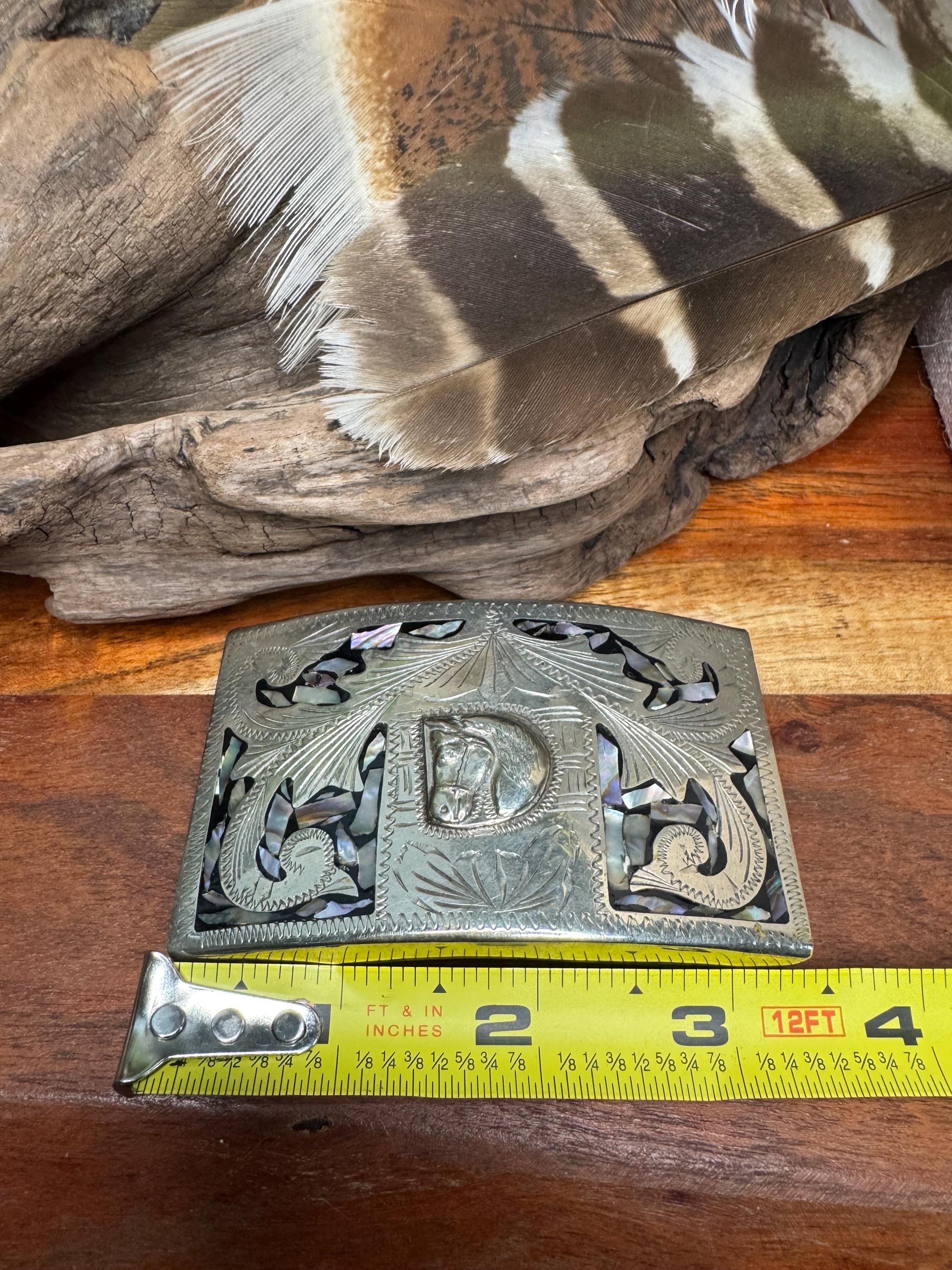 VINTAGE- ALPACA MEXICO SILVER ABALONE / MOTHER
OF PEARL INLAY BELT
BUCKLE 1-1/4” Alpaca Buckle In Vintage Belt Buckles for sale - eBay main image 3