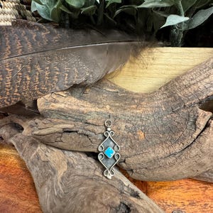 Vintage Navajo, silver & turquoise pendant/charm