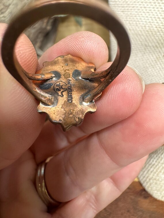 Running Bear Turquoise Bear Claw Ring & Earrings … - image 7