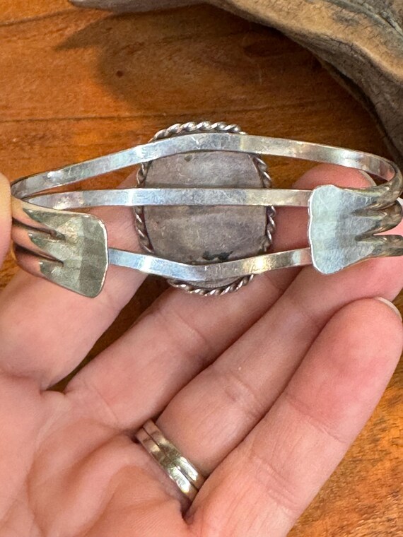 Sterling silver Malachite/turquoise split shank c… - image 4