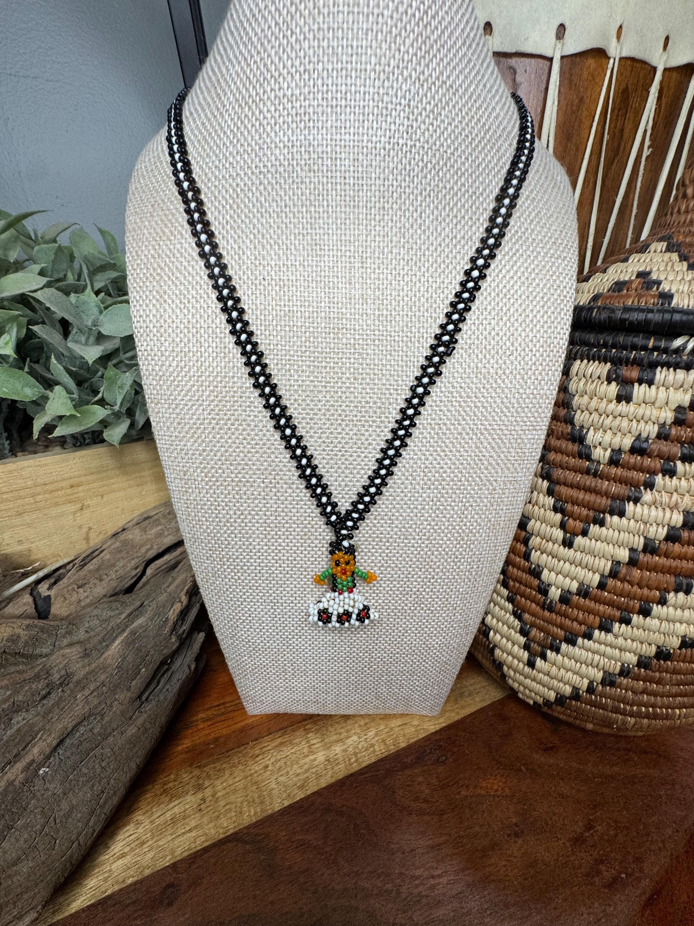 Collier Amérindien Vintage - Perles Tressées Main - Style Massaï Ancien