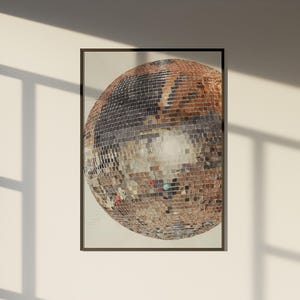 Wydruk Disco, Plakat Disco, Modna sztuka ścienna, Sztuka Preppy Bar Cart, Wydruk Disco Ball, Sztuka do druku, Dekoracja ścienna Retro, Modny wystrój retro z lat 70.