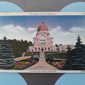 Vintage Deadstock Mid Century Postcard of &quot;Oratoire St Joseph, Montreal&quot;  St. Joseph Oratory, Montreal
