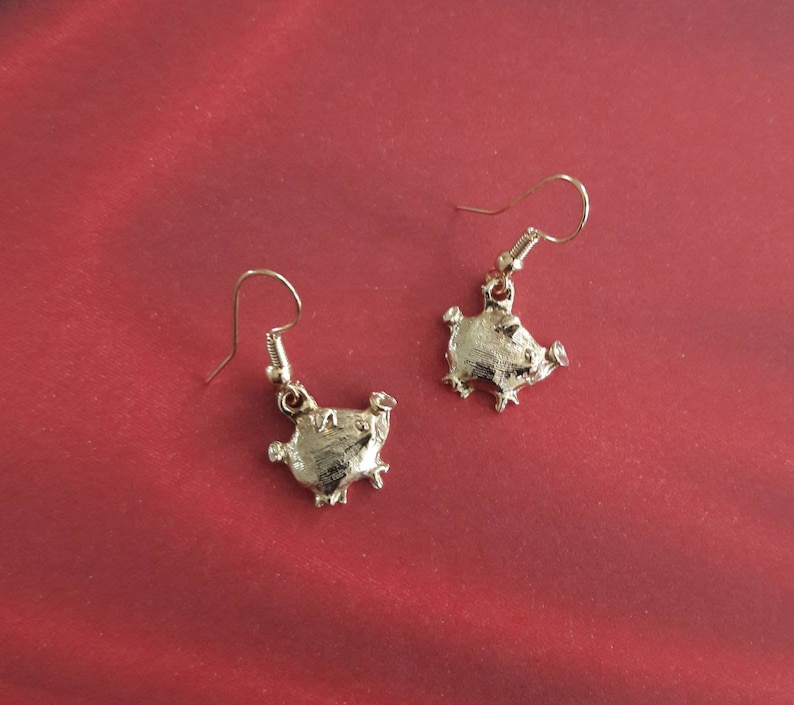 When Pigs Fly Kawaii Goldtone Mini Pig Charm Earring Set