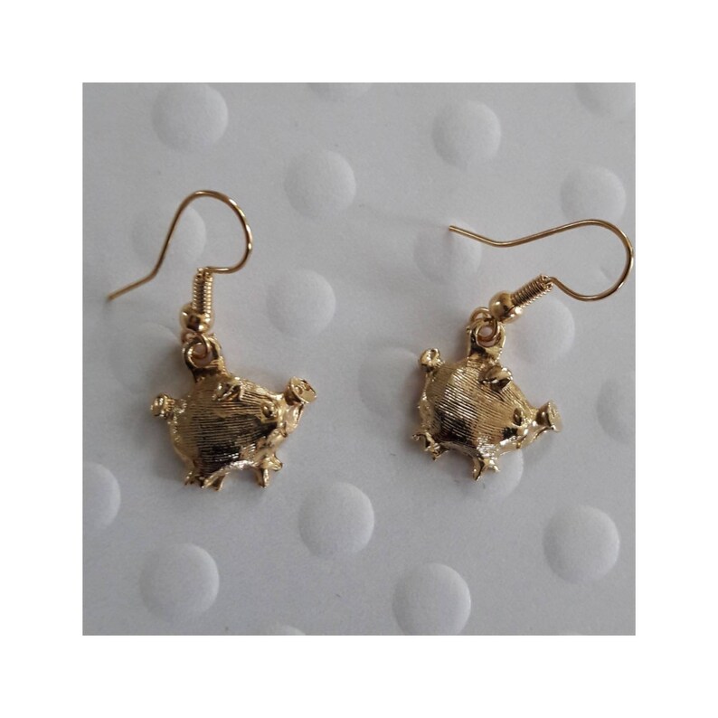 When Pigs Fly Kawaii Goldtone Mini Pig Charm Earring Set