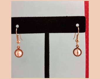 Brass and Caged Pearl Drop Orb Charm Earrings- a Petite Regal Treat!