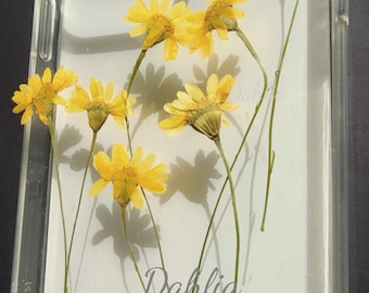 Flores de margarida amarelas secas prensadas: arte em resina, scrapbooking (12 peças)